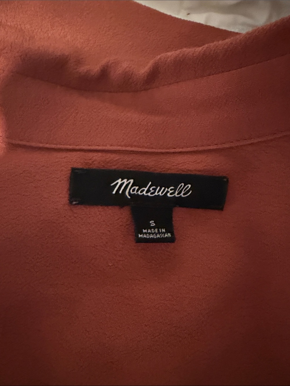 Madewell Rust Short-Sleeve Button Front Blouse - Picture 2 of 2